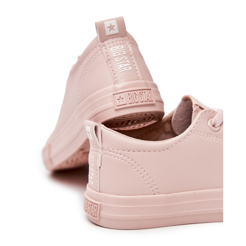 Tênis de couro eco para crianças Big Star JJ374022 Nude rosa 2