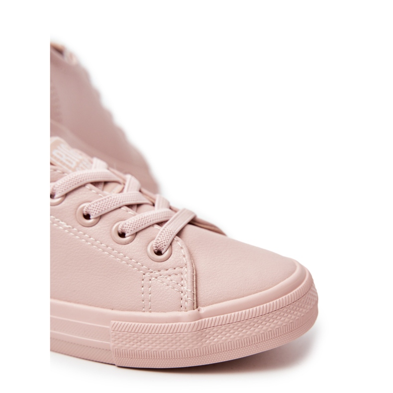 Tênis de couro eco para crianças Big Star JJ374022 Nude rosa 3
