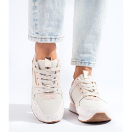 Sapatos desportivos de mulher bege Shelovet 2