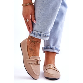 Mocassins Slip-on Clássicos com Decoração, Bege Claro 1