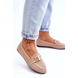 Mocassins Slip-on Clássicos com Decoração, Bege Claro 2