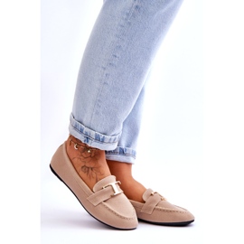 Mocassins Slip-on Clássicos com Decoração, Bege Claro 5