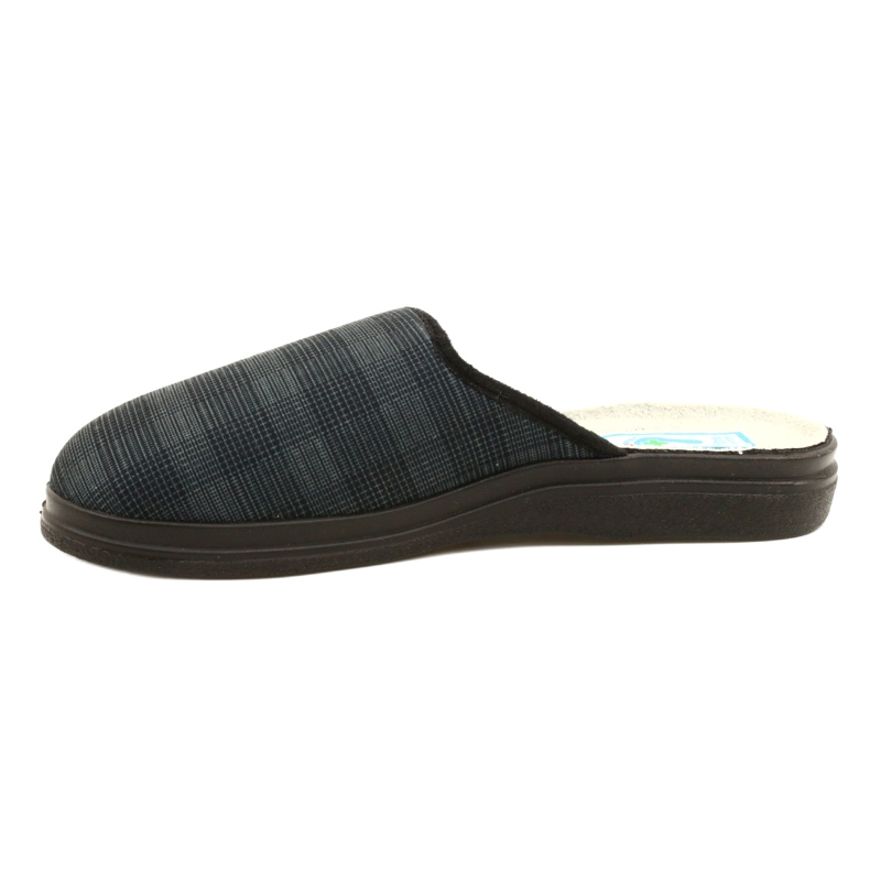 Chinelos masculinos isolados Befado com padrão xadrez pu 132M016, azul marinho cinza 2