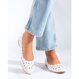 Bailarinas Shelovet brancas de mulher Openwork branco 1
