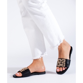 Chinelos femininos elegantes Shelovet pretos 2