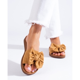 Sandálias castanhas de mulher com laço Shelovet castanho 1