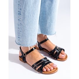 Sandálias rasas de mulher Shelovet pretas preto 1