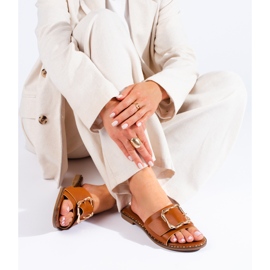 Chinelos Shelovet castanhos de mulher 1