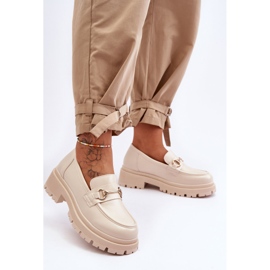 PS1 Mocassim feminino clássico com plataforma bege Miracle 1 PS1 Mocassim feminino clássico com plataforma bege Miracle 1