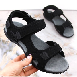 Sandália esportiva American Club W AM929A preta com velcro preto 1