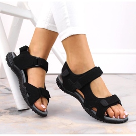 Sandália esportiva American Club W AM929A preta com velcro preto 2