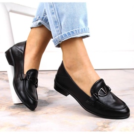 Sapatos de mulher com salto raso preto Vinceza 10904 1