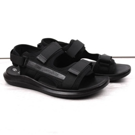 Sandálias esportivas com velcro News M 23MN02-5801 preta preto 1