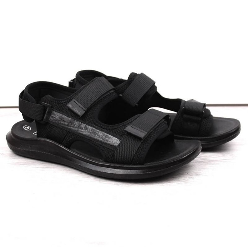 Sandálias esportivas com velcro News M 23MN02-5801 preta preto 1