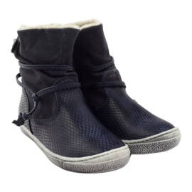 American Club Botas de inverno azul marinho com zíper americana 16183 azul-marinho 4