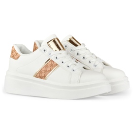 Sapatos esportivos elegantes para mulheres brancas branco 1