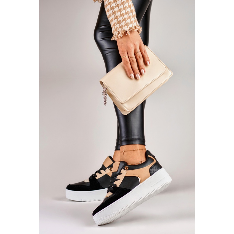 Sapatos esportivos pretos femininos da moda 2