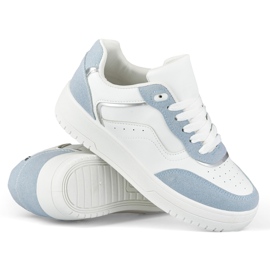 Tênis esportivo feminino branco e azul 1