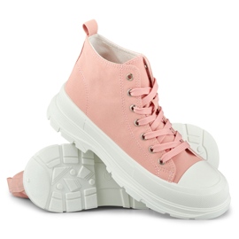 Sapatilhas rosa de mulher acima do tornozelo 1