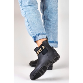 Botas de chuva de mulher Love Gold em preto mate 2