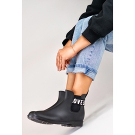 Botas de chuva de mulher Love White em preto mate 1