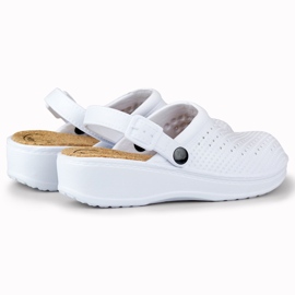 Chinelos femininos confortáveis com dedos cobertos branco 1 Chinelos femininos confortáveis com dedos cobertos branco 1