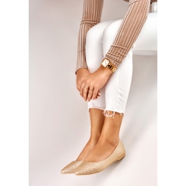 Bailarinas douradas brilhantes femininas dourado 2