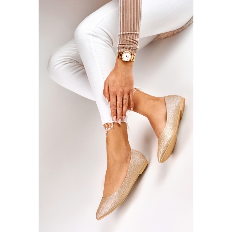 Bailarinas douradas brilhantes femininas dourado 1