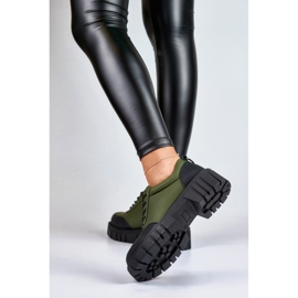 Sapatos verdes escuros em pele ecológica 2