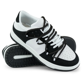 Sapatos esportivos femininos preto e branco multicolorido 1