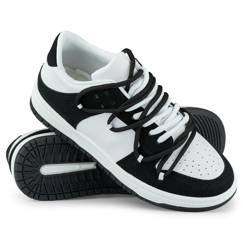 Sapatos esportivos femininos preto e branco multicolorido 1