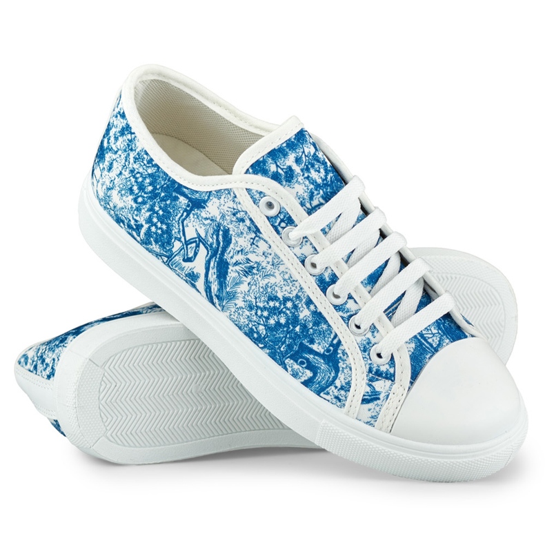 Tênis branco e azul feminino 1