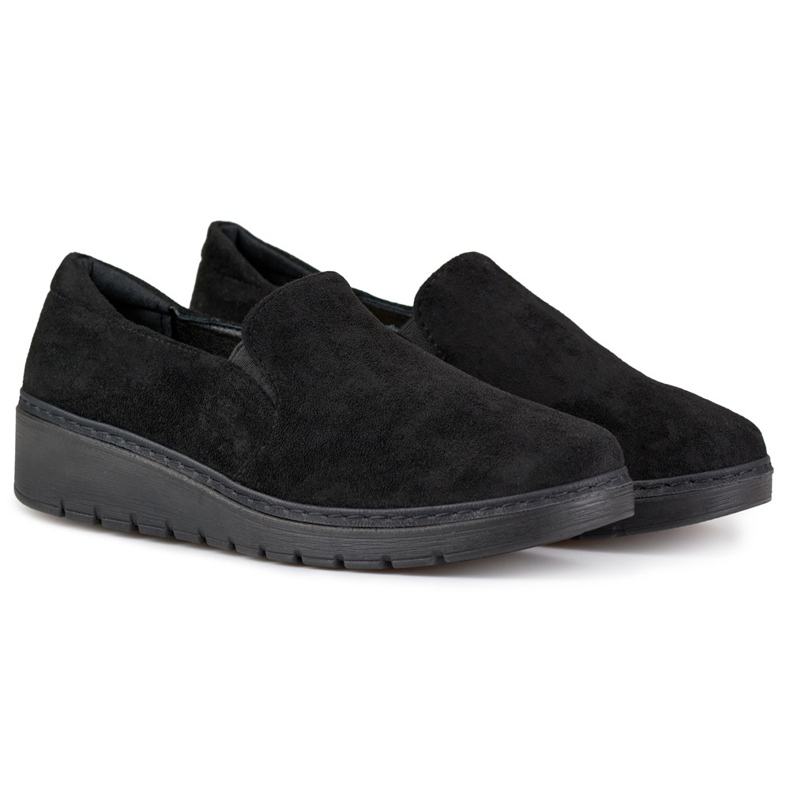 Sapatos de camurça pretos femininos confortáveis 1