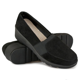 Calçado feminino confortável com elástico preto 1