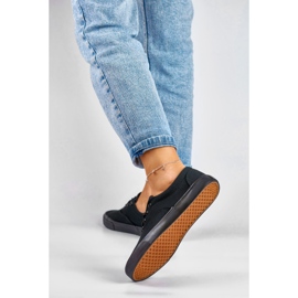 Sapatilhas clássicas de mulher com sola preta preto 2