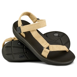 Sandálias de mulher bege com velcro 1 Sandálias de mulher bege com velcro 1