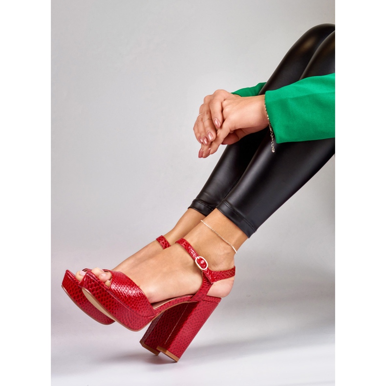 Sandália vermelha salto alto vermelho 1