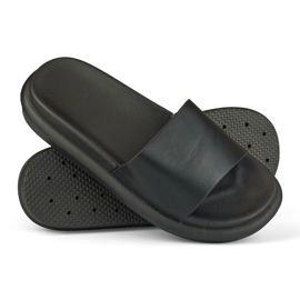 Chinelos clássicos confortáveis ​​para mulheres negras preto 1