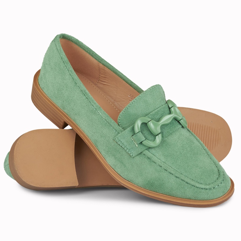 Sapatos de camurça verde de mulher 1