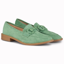 Sapatos de camurça verde de mulher 2