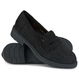 Sapatos femininos de camurça pretos clássicos 1