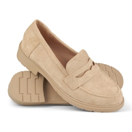 Sapatos femininos de camurça clássico bege 1
