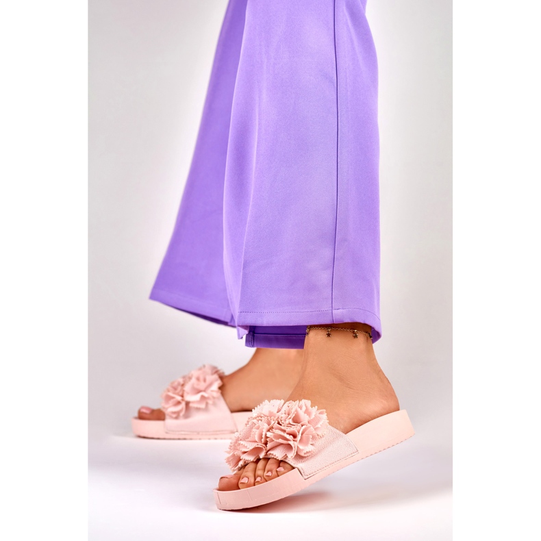 Chinelos de mulher Violett florais cor-de-rosa 2