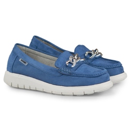 Mocassins de mulher azul marinho com plataforma baixa 1