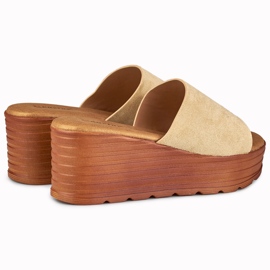 Sandália de cunha bege Versis 2