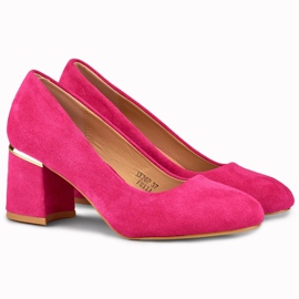 Sapatos fúcsia com bico redondo rosa 1