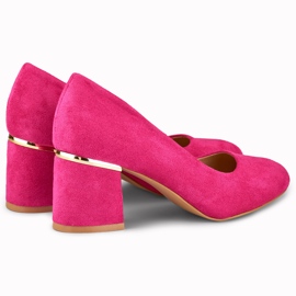 Sapatos fúcsia com bico redondo rosa 2