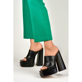 Sandália preta de salto alto Evelyn preto 2