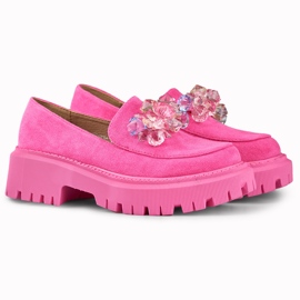 Mocassim rosa com miçangas 1