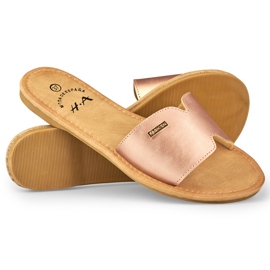 Denly pantufas planas clássicas para mulher dourado 1